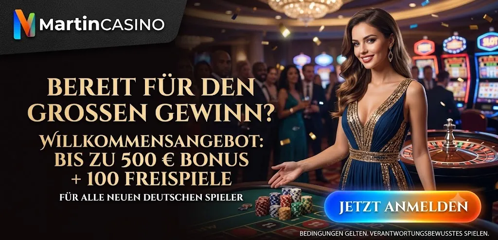 Martin Casino Deutschland — Hauptbereich mit Spielen und Boni
